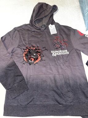 Dungeons & Dragons Grey & Black Graphic Pullover Hoodie & Sweatpants